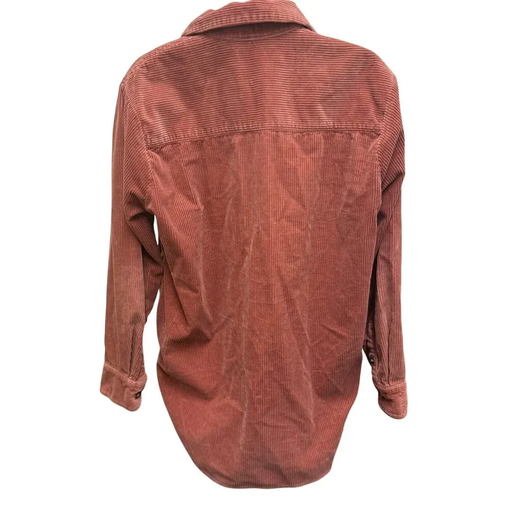 Madewell Women's Small Corduroy Kentwood Oversized Shirt-Jacket Brown Button - Picture 3 of 5